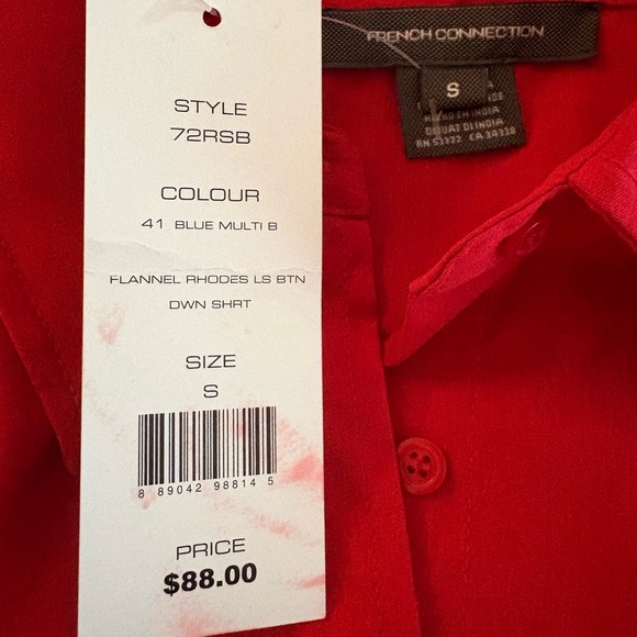 French Connection Scarlet Button Down Blouse - Picture 4 of 4